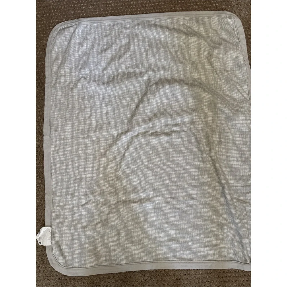 Ikea 35x45 Bunny Rabbit BEAR Pinwheel Gray Grid Jersey Cotton Knit Baby Blanket